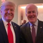 Senator John Cornyn (R-TX) and former President Donald Trump (R)