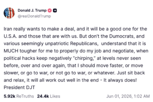 Trump Truth social post